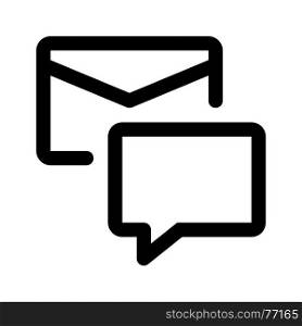 chat box and email message, icon on isolated background