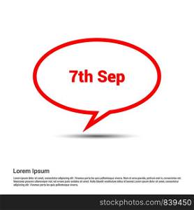 Chat bubble 7 sep typographic design vector
