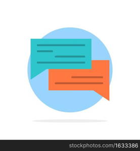 Chat, Bubble, Bubbles, Communication, Conversation, Social, Speech Abstract Circle Background Flat color Icon