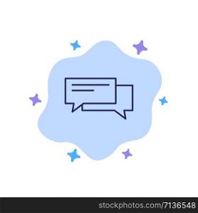 Chat, Bubble, Bubbles, Communication, Conversation, Social, Speech Blue Icon on Abstract Cloud Background