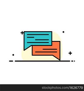 Chat, Bubble, Bubbles, Communication, Conversation, Social, Speech  Business Flat Line Filled Icon Vector Banner Template