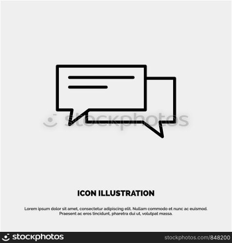 Chat, Bubble, Bubbles, Communication, Conversation, Social, Speech Line Icon Vector