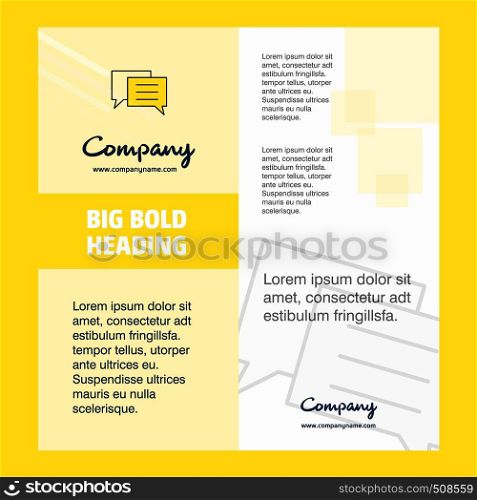 Chat bubble Company Brochure Title Page Design. Company profile, annual report, presentations, leaflet Vector Background