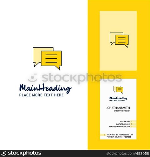 Chat bubble Creative Logo and business card. vertical Design Vector