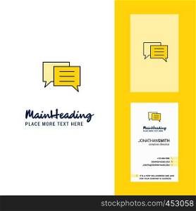 Chat bubble Creative Logo and business card. vertical Design Vector
