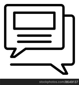 Chat bubble icon outline vector. Post smm. Social media. Chat bubble icon outline vector. Post smm