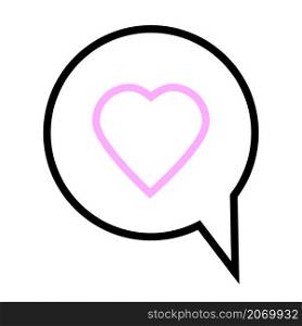 Chat bubble icon. Pink heart. Communicate message sign. Dialogue emblem. App element. Vector illustration. Stock image. EPS 10.. Chat bubble icon. Pink heart. Communicate message sign. Dialogue emblem. App element. Vector illustration. Stock image.