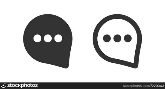 Chat bubble icon. Speech symbol. Web message, comment sign. Balloon text illustration in vector flat style.