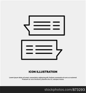 Chat, Bubble, Mail, Message, Conversations Line Icon Vector
