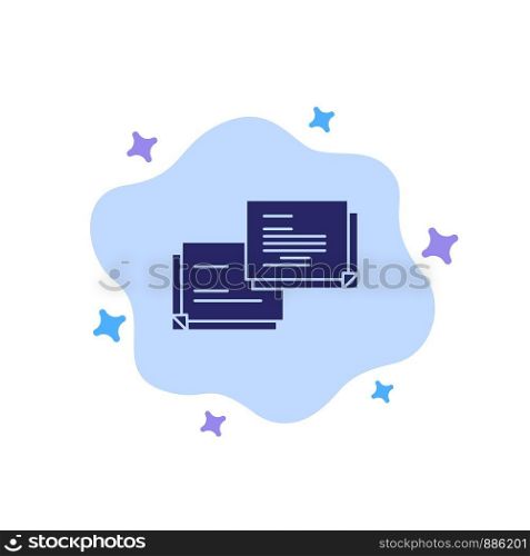 Chat, Bubble, Message, Popup Blue Icon on Abstract Cloud Background