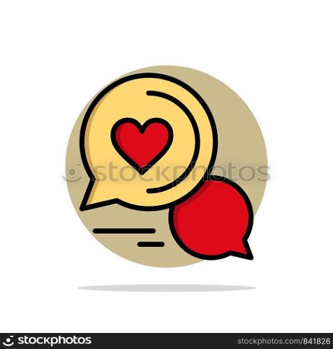 Chat Bubble, Message, Sms, Romantic Chat, Couple Chat Abstract Circle Background Flat color Icon