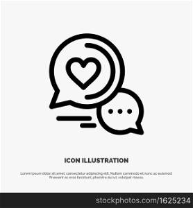Chat Bubble, Message, Sms, Romantic Chat, Couple Chat Line Icon Vector