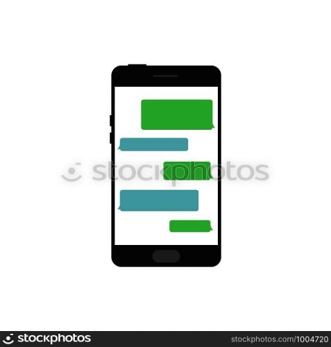 Chat bubble messages in phone. Vector eps10