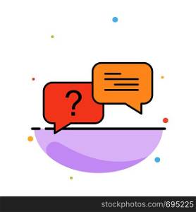 Chat, Bubble, Popup, Message Abstract Flat Color Icon Template