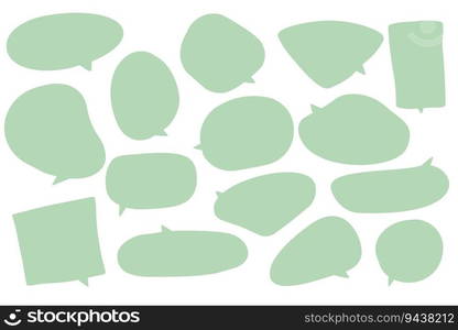 Chat bubble shapes. Comic empty message balloons, communication blank speech balloons, discussion comic flat sign elements. Vector isolated set of speak message speech, empty talk bubble illustration. Chat bubble shapes. Comic empty message balloons, communication blank speech balloons, discussion comic flat sign elements. Vector isolated set