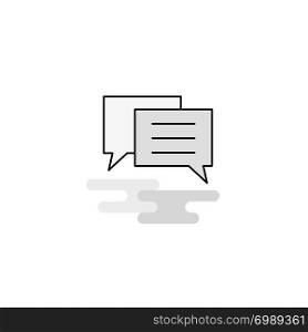 Chat bubble Web Icon. Flat Line Filled Gray Icon Vector