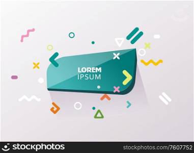 Chat bubble with geometric simple shapes, abstract design, vector.