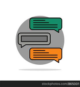 Chat, Bubbles, Comments, Conversations, Talks Abstract Circle Background Flat color Icon