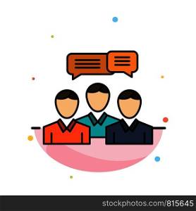 Chat, Business, Consulting, Dialog, Meeting, Online Abstract Flat Color Icon Template