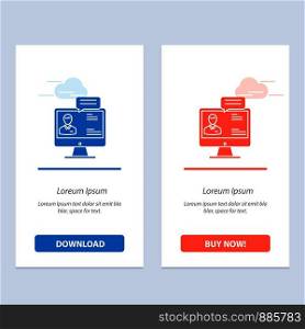 Chat, Business, Consulting, Dialog, Meeting, Online Blue and Red Download and Buy Now web Widget Card Template