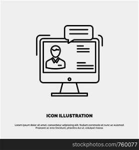Chat, Business, Consulting, Dialog, Meeting, Online Line Icon Vector