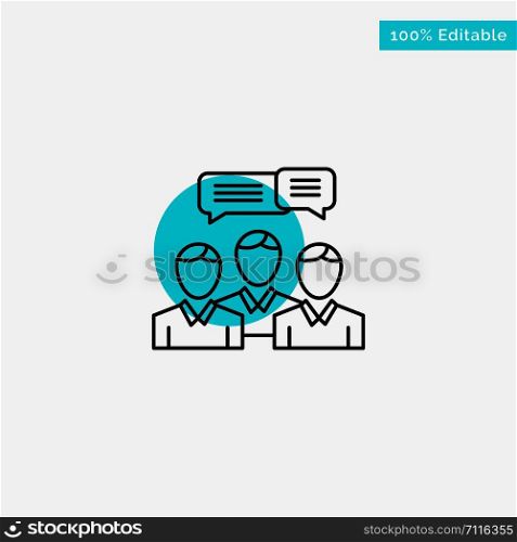 Chat, Business, Consulting, Dialog, Meeting, Online turquoise highlight circle point Vector icon