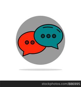 Chat, Chatting, Conversation, Dialogue Abstract Circle Background Flat color Icon