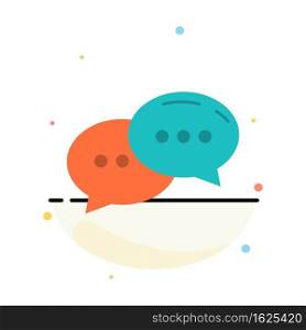 Chat, Chatting, Conversation, Dialogue Abstract Flat Color Icon Template