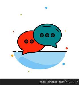 Chat, Chatting, Conversation, Dialogue Abstract Flat Color Icon Template
