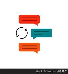 Chat, Chatting, Conversation, Dialogue, Auto, Robot Flat Color Icon. Vector icon banner Template