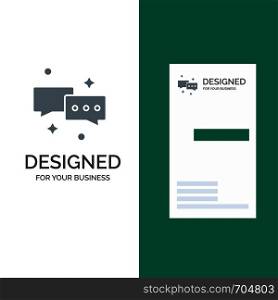 Chat, Chatting, Mail, Email Grey Logo Design and Business Card Template