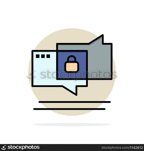 Chat, Chatting, Security, Secure Abstract Circle Background Flat color Icon