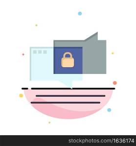 Chat, Chatting, Security, Secure Abstract Flat Color Icon Template