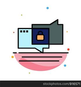 Chat, Chatting, Security, Secure Abstract Flat Color Icon Template
