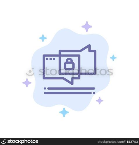 Chat, Chatting, Security, Secure Blue Icon on Abstract Cloud Background