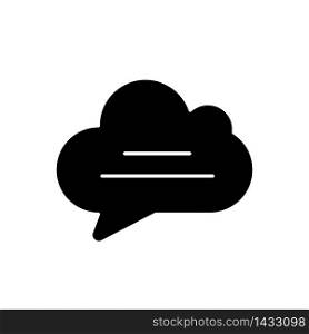 Chat cloud black glyph icon. Empty speech bubble. Blank thought balloon with text space. Comment box with copyspace. Silhouette symbol on white space. Vector isolated illustration. Chat cloud black glyph icon