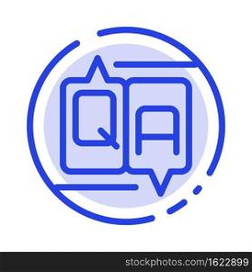Chat, Comment, Education, Message Blue Dotted Line Line Icon