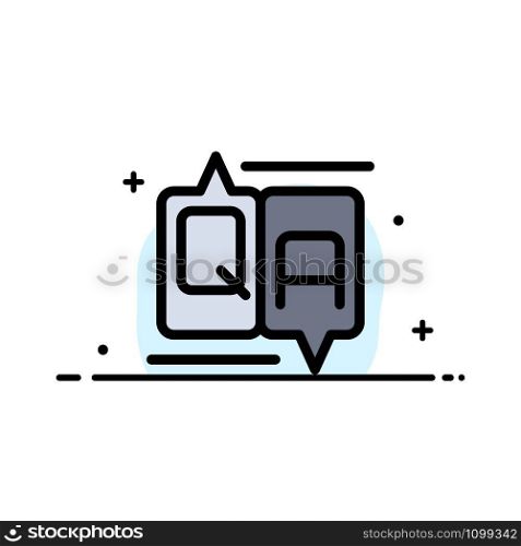 Chat, Comment, Education, Message Business Flat Line Filled Icon Vector Banner Template