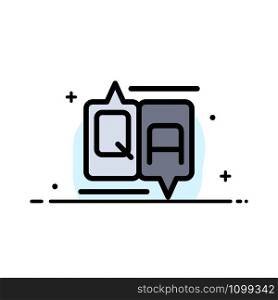Chat, Comment, Education, Message Business Flat Line Filled Icon Vector Banner Template