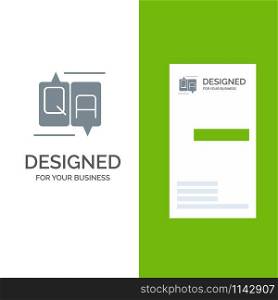Chat, Comment, Education, Message Grey Logo Design and Business Card Template