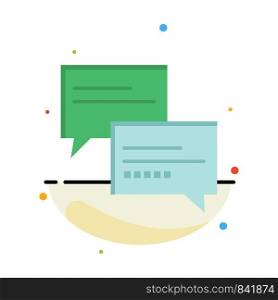 Chat, Comment, Message, Education Abstract Flat Color Icon Template
