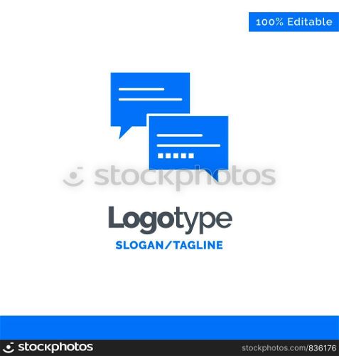 Chat, Comment, Message, Education Blue Business Logo Template