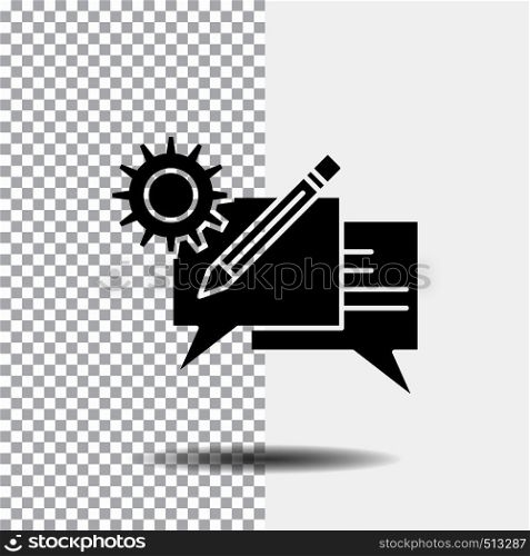chat, communication, discussion, setting, message Glyph Icon on Transparent Background. Black Icon. Vector EPS10 Abstract Template background
