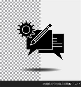 chat, communication, discussion, setting, message Glyph Icon on Transparent Background. Black Icon. Vector EPS10 Abstract Template background