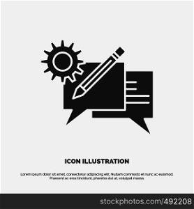chat, communication, discussion, setting, message Icon. glyph vector gray symbol for UI and UX, website or mobile application. Vector EPS10 Abstract Template background