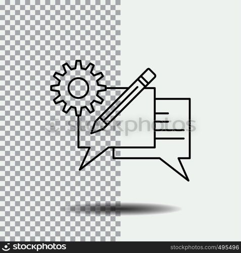 chat, communication, discussion, setting, message Line Icon on Transparent Background. Black Icon Vector Illustration. Vector EPS10 Abstract Template background