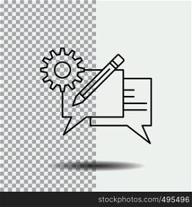chat, communication, discussion, setting, message Line Icon on Transparent Background. Black Icon Vector Illustration. Vector EPS10 Abstract Template background