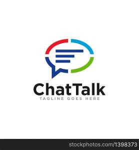 Chat Communication Logo Design Vector