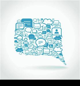 Chat communication speech talk text bubble communication concept vector illustration
