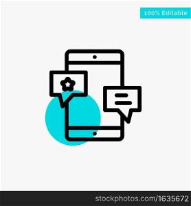Chat, Community, Media, Network, Promotion turquoise highlight circle point Vector icon